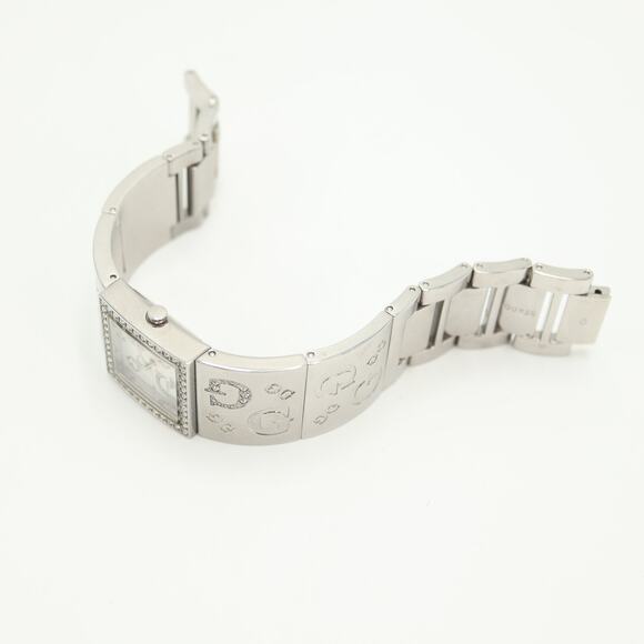 Guess Silver Tone Square Glitter Jewel 26mm Watch Stainless Steel w New Battery - Picture 10 of 11